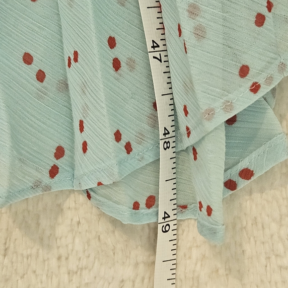 NEW Uniqlo Blue Red Polka Dot Midi Summer Dress Size S Preppy Feminine Boho - Picture 8 of 9